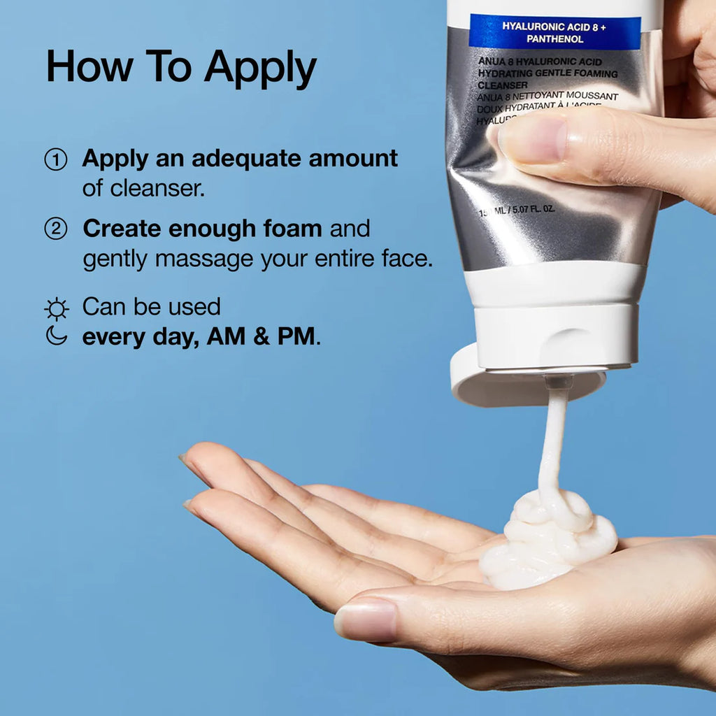 Anua  8 Hyaluronic Acid Hydrating Gentle Foaming Cleanser 150ml