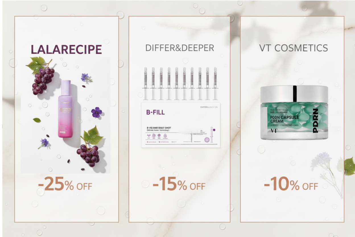 Korean Skincare Promotional Banner - Discount Only