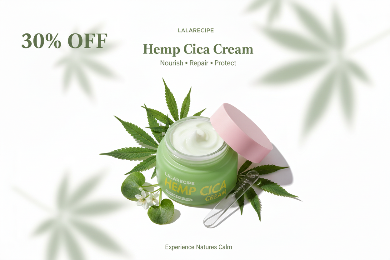 LALARECIPE Hemp Cica Cream – 30% OFF Banner