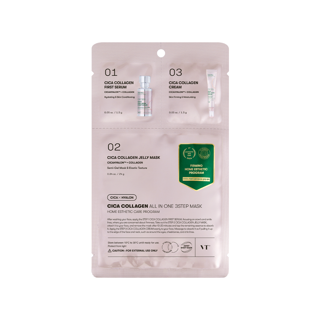 VT COSMETICS Cica Collagen All-In-One 3-Step Mask